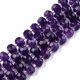 Natural Amethyst Beads. Violet-colored rondels semi-transparent edged size 8x6 mm 1 thread