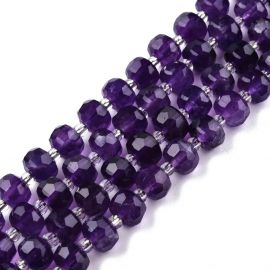 Natural Amethyst beads 8x6 mm. 1 thread