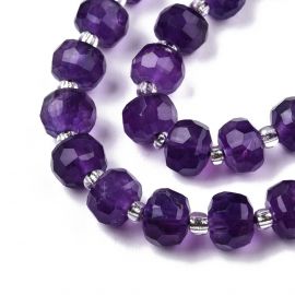 Natural Amethyst beads 8x6 mm. 1 thread