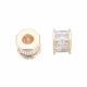 Žalvarinis intarpas su Cirkonio akutėmis. Paauksuotas 18K rondelės skaidrios spalvos akutės paauksuotas 18K dydis 10x10x8 mm 1 