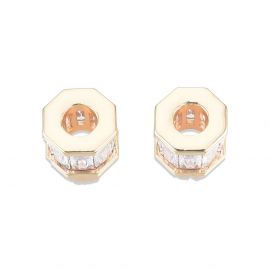 Brass insert with Zirconium eyelets 10x10x8 mm. 1 pc