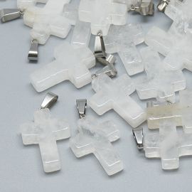 Naturaalkvartsist ripats "Rist" 30x19x6 mm. 1 tk