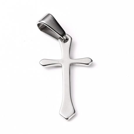 Stainless steel 304 pendant "Cross". Gray color size 24x13x1 mm 1 pc