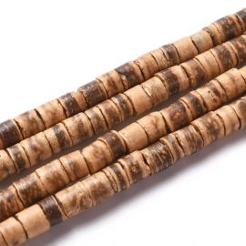 Natural coconut beads. Unpainted brown-brown disc, hole diameter ~1.00 mm. size 5x25-5 mm 1 thread