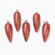 Natürlicher roter Jaspis-Anhänger. Braun, rot, grau, Metalldetail, Größe 32 x 12 mm, 1 Stk