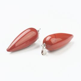 Natural Red Jasper kulons 32x12 mm. 1 gab