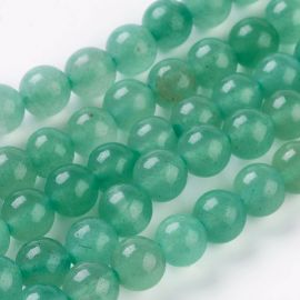 Natural Avantiurin beads. Light green color round size 6 mm 1 thread