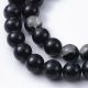 Natürliche schwarze Turmalinperlen, Größe ca. 8 mm. 1 Thread