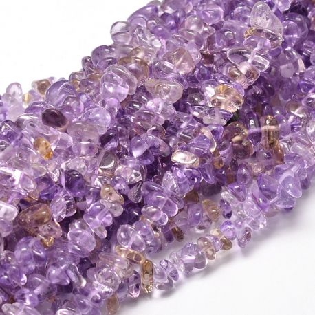 Natural Ametrine shard. Violet-white-yellow transparent size 14-5x10-4 mm 1 thread