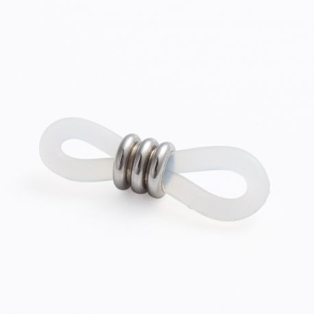 Silikoonist prillide hoidja. Valge metallosa roostevaba teras 302 hall suurus 20x5 mm 4 tk 1 kott