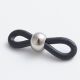 Silikoonist prillide hoidja. Must metallist detail roostevaba teras 302 hall suurus 20x7 mm 2 tk 1 kott