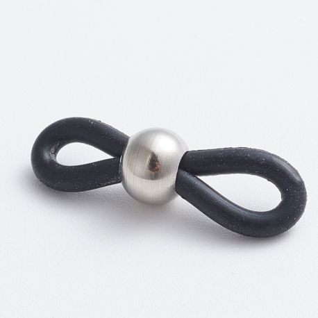 Silikoonist prillide hoidja. Must metallist detail roostevaba teras 302 hall suurus 20x7 mm 2 tk 1 kott