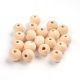 Wooden bead. Natural wood color round unvarnished unpainted made of natural wood size 10 mm 10 pcs 1