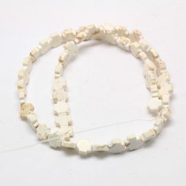 Natural Magnesite beads "Cross" 8x8x3 mm. 6 pcs