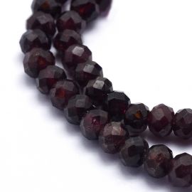 Natural garnet beads 4x3 mm. 1 thread