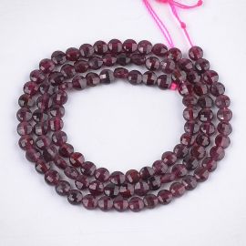 Natural garnet beads 4x2.5 mm. 1 thread