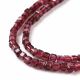 Natural garnet beads 2x2x2 mm. 1 thread