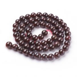 Natural garnet beads 6 mm. 1 thread