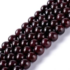 Natural garnet beads 10 mm. 1 thread
