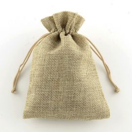 Sintetinės drobės dovanų maišelis. Smėlio spalvos dydis 18x13 cm 2 vnt 1 maišelis
