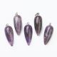 Natural Amethyst pendant. Purple gray metal detail size 32x12 mm 1 pc