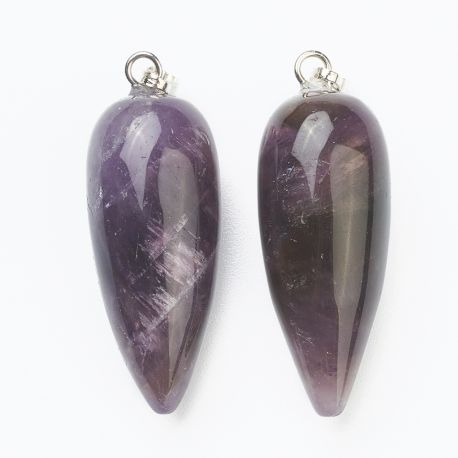 Natural Amethyst pendant 32x12 mm. 1 pc