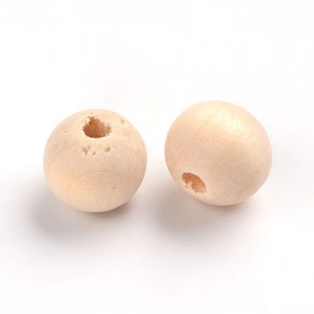 Wooden bead 25 mm. 4 pcs