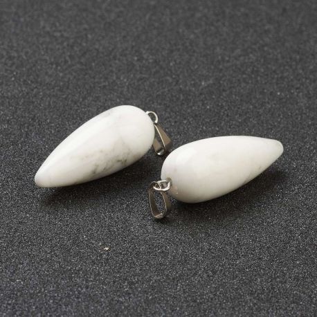 Natural Howlite pendant 32x12 mm. 1 pc