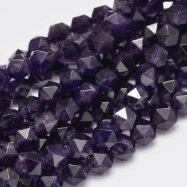 Natural Amethyst beads 8x7 mm. 1 thread