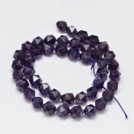 Natürliche Amethystperlen 8x7 mm. 1 Thread