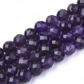 Natural Amethyst beads 8x7 mm. 1 thread