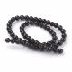 Natural Obsidian beads 6 mm. 1 thread