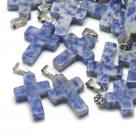 Natural Blue Spot Jaspise ripats "Cross" 30x19x6 mm. 1 tk
