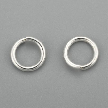 Nerūdijančio plieno 304 atviras viengubas žiedelis ~7x1 mm., 10 vnt.