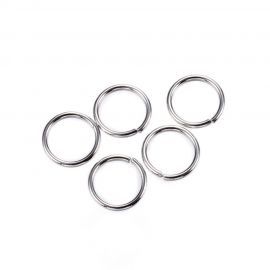 Nerūdijančio plieno 304 atviras viengubas žiedelis ~6x0,7 mm., 30 vnt.