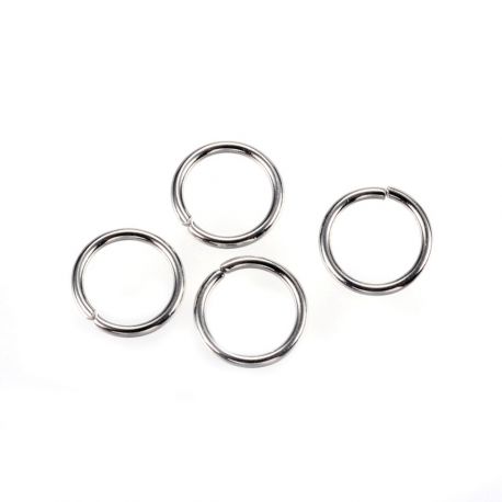 Nerūdijančio plieno 304 atviras viengubas žiedelis 8x0,9 mm., 20 vnt.
