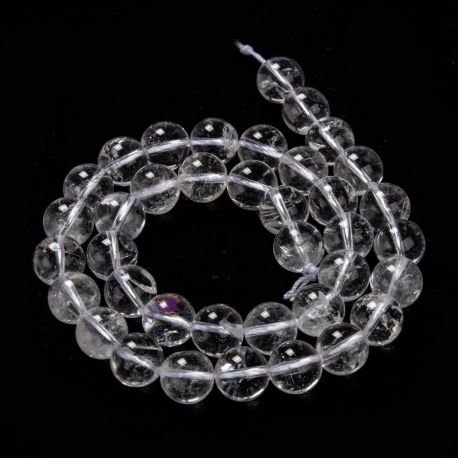 Natūralūs Kvarco karoliukai 10 mm., 1 gija