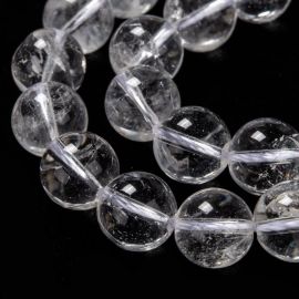 Natūralūs Kvarco karoliukai 10 mm., 1 gija