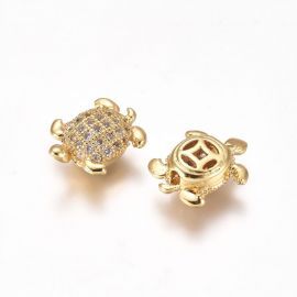 Žalvarinis intarpas "Vėžliukas" su akutėmis ~11 mm, 1 vnt.