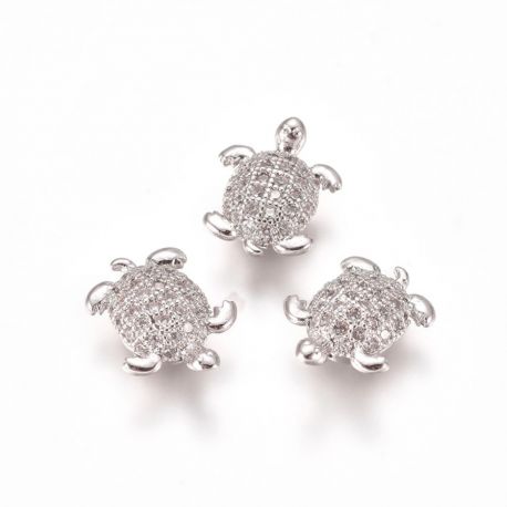 Žalvarinis intarpas "Vėžliukas" su akutėmis ~11 mm, 1 vnt.