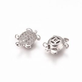 Žalvarinis intarpas "Vėžliukas" su akutėmis ~11 mm, 1 vnt.