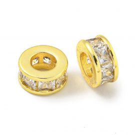 Žalvarinis intarpas su Cirkonio akutėmis, 6 mm., 1 vnt.