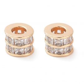 Žalvarinis intarpas su Cirkonio akutėmis, 6 mm., 1 vnt.