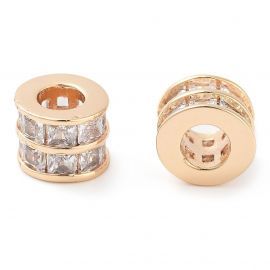Žalvarinis intarpas su Cirkonio akutėmis, 6 mm., 1 vnt.