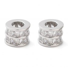 Žalvarinis intarpas su Cirkonio akutėmis, 6 mm., 1 vnt.