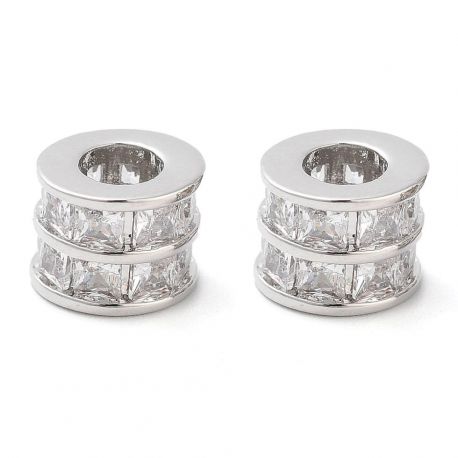 Žalvarinis intarpas su Cirkonio akutėmis, 6 mm., 1 vnt.