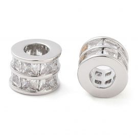 Žalvarinis intarpas su Cirkonio akutėmis, 6 mm., 1 vnt.
