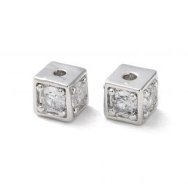 Žalvarinis intarpas su Cirkonio akutėmis, 5 mm., 1 vnt.