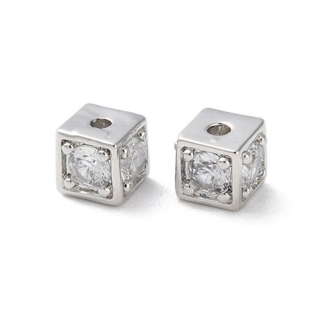 Žalvarinis intarpas su Cirkonio akutėmis, 5 mm., 1 vnt.