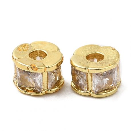 Žalvarinis intarpas su Cirkonio akutėmis, 6x4 mm., 1 vnt.